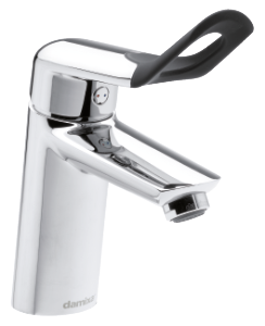 Clover Easy Chrom/Schwarz Waschtischarmatur mit offenem Auslauf [https