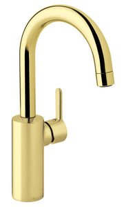 Silhouet Basin mixer with high spout (Polished Brass PVD)